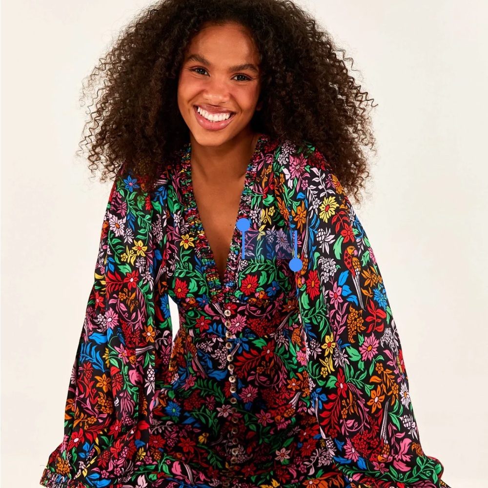 Farm Rio Tropical Garden Midi Dress NWT